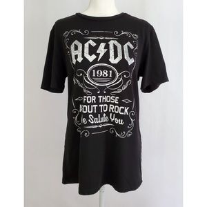 AC/DC Black White 1981 Tee Shirt Medium Unisex